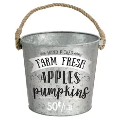 Outlet 👍 Autumn Medium Galvanized Bucket by Amscan 💯