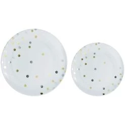 New 💯 Round Hot Stamped Plastic Plates Multipack by Amscan 👍 -Amscan Sales Shop D521311S 1