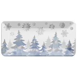Best Pirce 👏 17" 🎁 Christmas Winter Tree Long Melamine Platter by Amscan ❤️