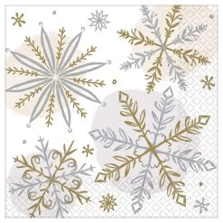Promo 🛒 Christmas Shining Snow Beverage Napkins, 80ct. by Amscan 🥰