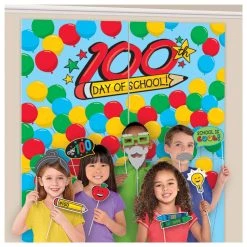 Coupon ⭐ 100th Day of School Scene Setter with Photo Booth Props by Amscan 🔥