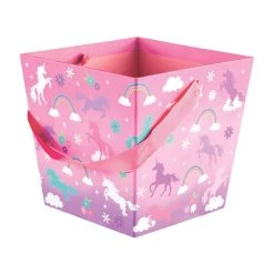 Buy 🔥 Tall Pink Glitter Unicorn Paperboard Easter Buckets with Ribbon Handles, 3ct. by Amscan 🎁