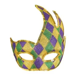 Deals 😉 Mardi Gras Harlequin Glitter Side Mask by Amscan 😉