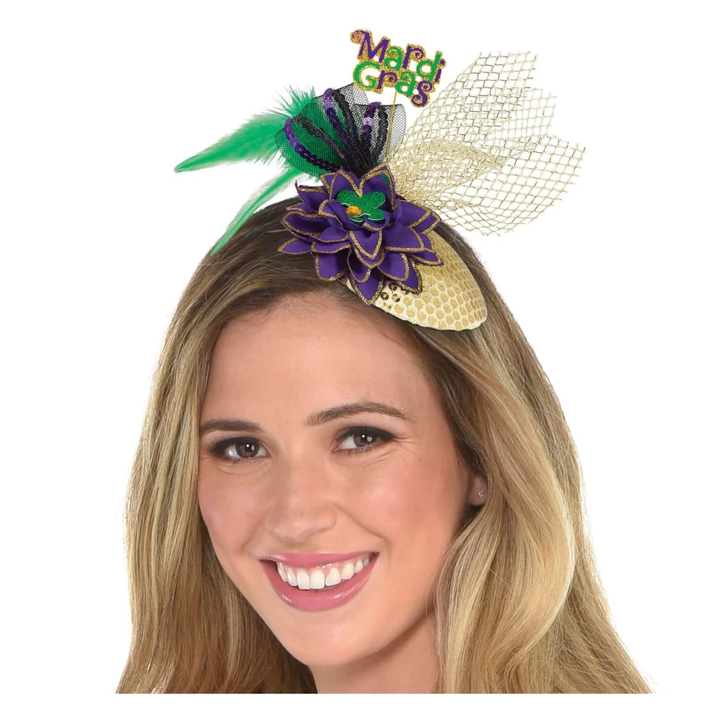 Best deal 𧨠Mardi Gras Fascinator Clip by Amscan π 1 Best deal 𧨠Mardi Gras Fascinator Clip by Amscan π