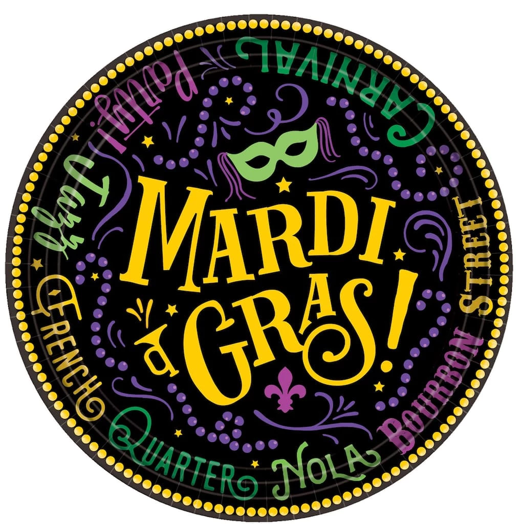 Outlet π 7" Mardi Gras Good Times Paper Plates, 60ct. by Amscan π€© 1 Outlet π 7" Mardi Gras Good Times Paper Plates, 60ct. by Amscan π€©