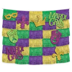 Discount 🥰 Mardi Gras Fringe Deco Backdrop with Cutouts by Amscan 👍