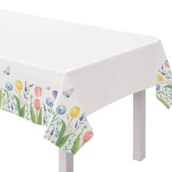 Best deal 😀 90" Spring Tulip Garden Fabric Table Covers, 2ct. by Amscan ⭐