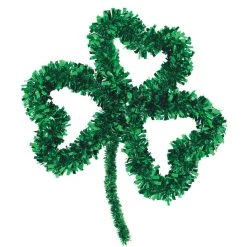 Flash Sale 🥰 14" Green Open Shamrock St. Patrick's Day Tinsel Wreaths, 8ct. by Amscan 👍