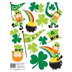 Deals ✔️ St. Patrick's Day Vinyl Leprechauns Window Decorations by Amscan 👏