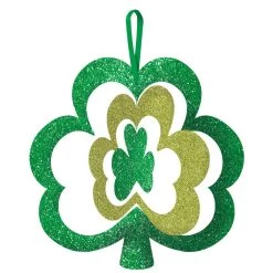 Cheapest 🌟 St. Patrick's Day Spinning Glitter Shamrock Sign, 5ct. by Amscan 🎉