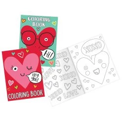 Outlet 🛒 Valentine's Day Heart Face Coloring Book Favors, 60ct. by Amscan 🤩