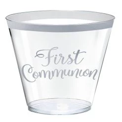 Budget 🔔 9oz. Metallic Silver First Communion Plastic Cups, 30ct. by Amscan 😍
