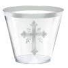New 💯 9oz. Silver Cross Holy Day Plastic Tumblers, 30ct. by Amscan 🎉