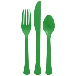 Deals 🌟 Festive Green Heavy Weight Plastic Cutlery Assortment, 160ct. by Amscan 😍