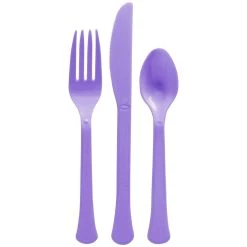 New 🧨 Purple Heavy Weight Plastic Cutlery Assortment, 160ct. by Amscan 🎁