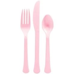 Flash Sale 🥰 Pink Heavy Weight Plastic Cutlery Assortment, 160ct. by Amscan 😉