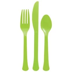 Budget ⭐ Kiwi Green Heavy Weight Plastic Cutlery Assortment, 160ct. by Amscan 🥰