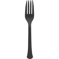 Brand new 🔔 Jet Black Heavy Weight Plastic Forks, 150ct. by Amscan 😀