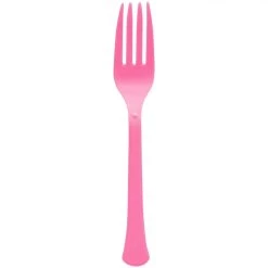 Deals 💯 Bright Pink Heavy Weight Plastic Forks, 150ct. by Amscan 🌟