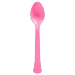 Best Sale 🎉 Bright Pink Heavy Weight Plastic Spoons, 150ct. by Amscan 🥰
