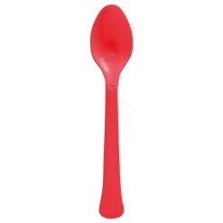 Outlet 🌟 Apple Red Heavy Weight Plastic Spoons, 150ct. by Amscan 😀
