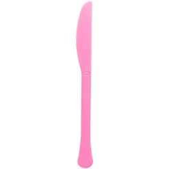 Outlet ⭐ Bright Pink Heavy Weight Plastic Knives, 150ct. by Amscan 👏