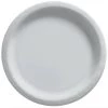 Promo 🌟 10" Silver Round Paper Plates, 80ct. by Amscan ⌛