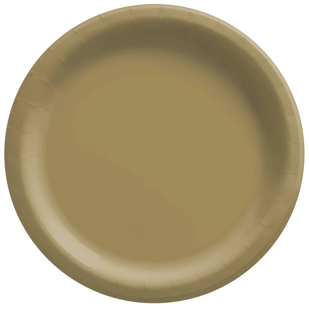 New 🥰 10" Gold Round Paper Plates, 80ct. by Amscan ✔️ 1 New 🥰 10" Gold Round Paper Plates, 80ct. by Amscan ✔️