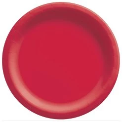 Wholesale 😀 10" Apple Red Round Paper Plates, 80ct. by Amscan 🧨