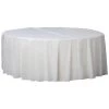 Deals 🔔 84" White Round Plastic Table Cover, 6ct. by Amscan 🌟