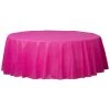 Promo ❤️ 84" Bright Pink Round Plastic Table Cover, 6ct. by Amscan 👏