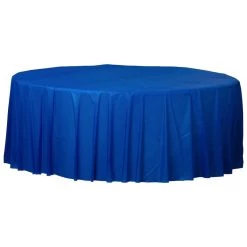 Best deal 🧨 84" Bright Royal Blue Round Plastic Table Cover, 6ct. by Amscan 😍