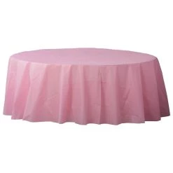 Brand new 😉 84" Pink Round Plastic Table Cover, 6ct. by Amscan 👏
