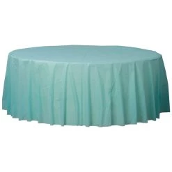 Best deal 🤩 84" Robin's Egg Blue Round Plastic Table Cover, 6ct. by Amscan 🧨