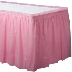 Deals ⌛ Pink Plastic Table 👗 Skirt, 2ct. by Amscan 🎁