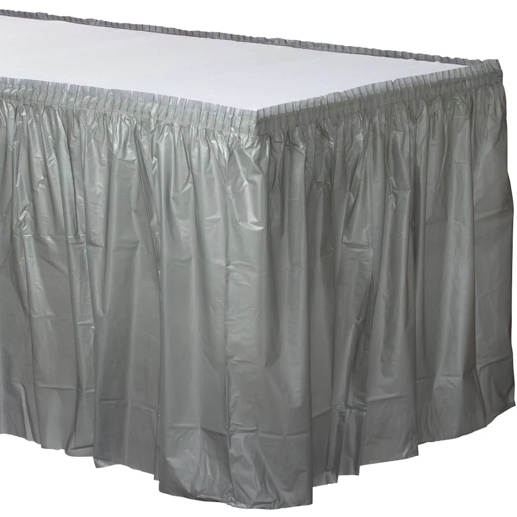 Budget π₯ Silver Plastic Table π Skirt, 2ct. by Amscan π 1 Budget π₯ Silver Plastic Table π Skirt, 2ct. by Amscan π