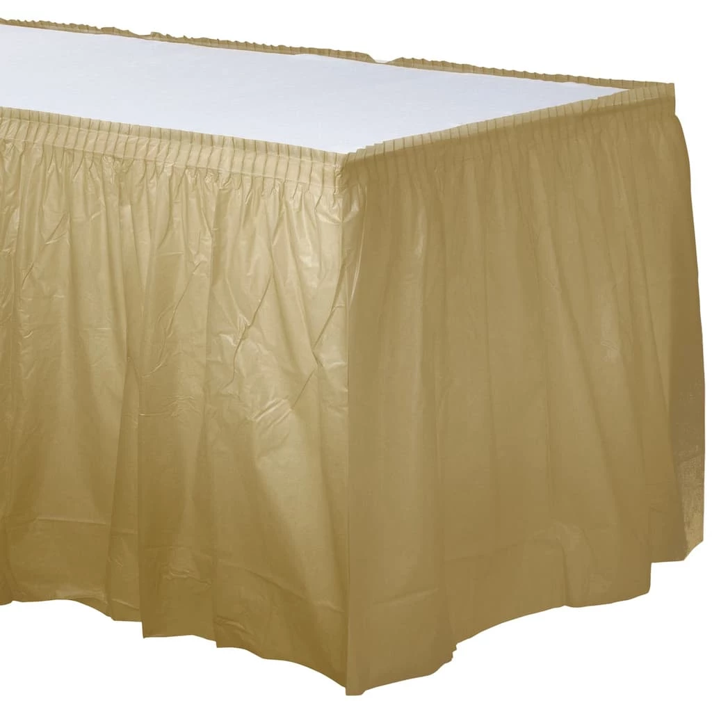 Outlet π Gold Plastic Table π Skirt, 2ct. by Amscan β 1 Outlet π Gold Plastic Table π Skirt, 2ct. by Amscan β
