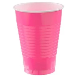 Cheapest 🧨 12oz. Bright Pink Plastic Cups, 150ct. by Amscan ✔️