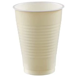 Promo 💯 12oz. Vanilla Creme Plastic Cups, 150ct. by Amscan ❤️