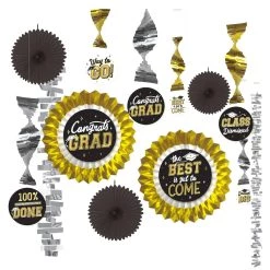 Hot Sale 😉 Black, Silver & Gold Graduation Decorating Kit by Amscan ❤️