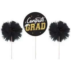 Outlet 😉 Graduation Tulle Pom-Pom Centerpiece Picks by Amscan 🎁