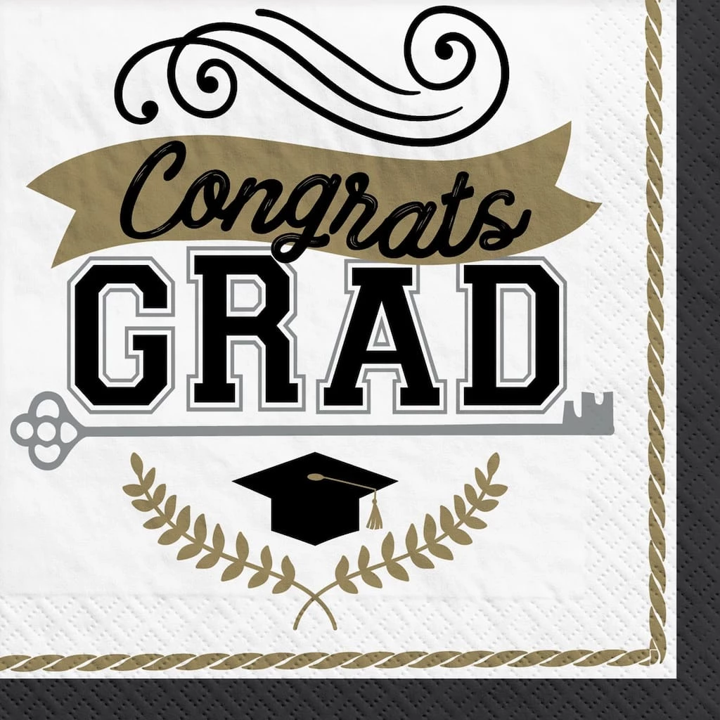 Budget ✨ Congrats Grad Key Beverage Napkins, 100ct. by Amscan ❤️ 1 Budget ✨ Congrats Grad Key Beverage Napkins, 100ct. by Amscan ❤️