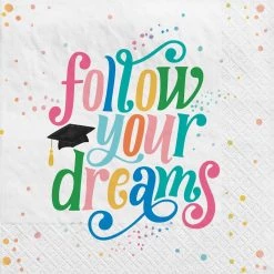 Buy 👏 Follow Your Dreams Lunch Napkins, 80ct. by Amscan 🧨