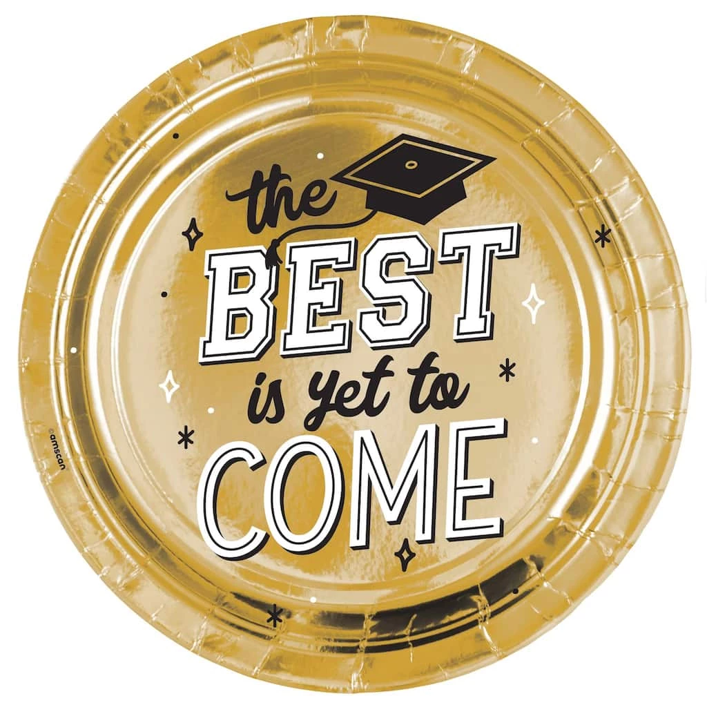 Promo π₯° 10.5" The Best Is Yet to Come Graduation Round Paper Plates, 24ct. by Amscan π₯ 1 Promo π₯° 10.5" The Best Is Yet to Come Graduation Round Paper Plates, 24ct. by Amscan π₯