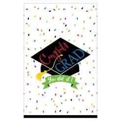 Best Sale 😍 103" Congrats Grad You Did It Plastic Table Covers, 6ct. by Amscan ✔️