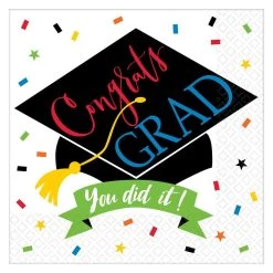 New ⭐ Congrats Grad 100% Done Beverage Napkins, 250ct. by Amscan ✨