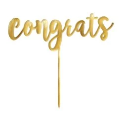 Cheapest 🤩 6.5" Gold Congrats Graduation Cake Toppers, 2ct. by Amscan 🥰