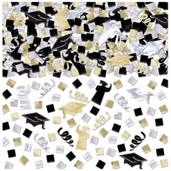 Buy ✔️ Black, Gold & Silver Graduation Confetti by Amscan 🧨