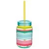 Buy 😀 Summer Stripe Mason Jar Cup with Straw, 6ct. by Amscan ✨