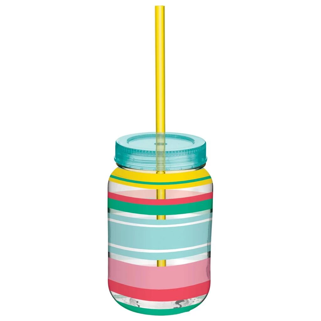 Buy π Summer Stripe Mason Jar Cup with Straw, 6ct. by Amscan β¨ 1 Buy π Summer Stripe Mason Jar Cup with Straw, 6ct. by Amscan β¨